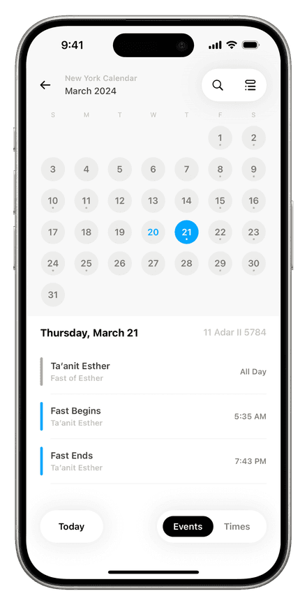 Vista del Calendario